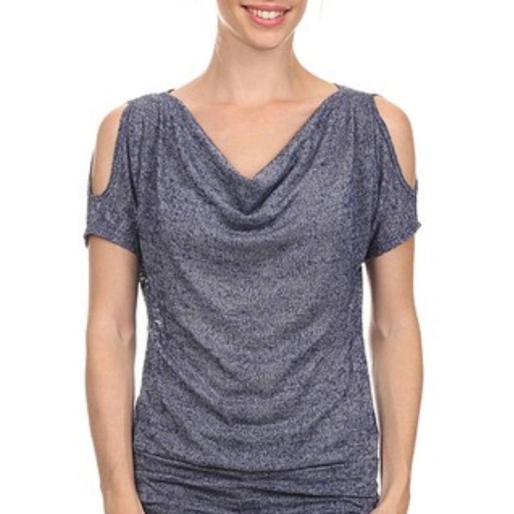 J Mode Marled Blue Top